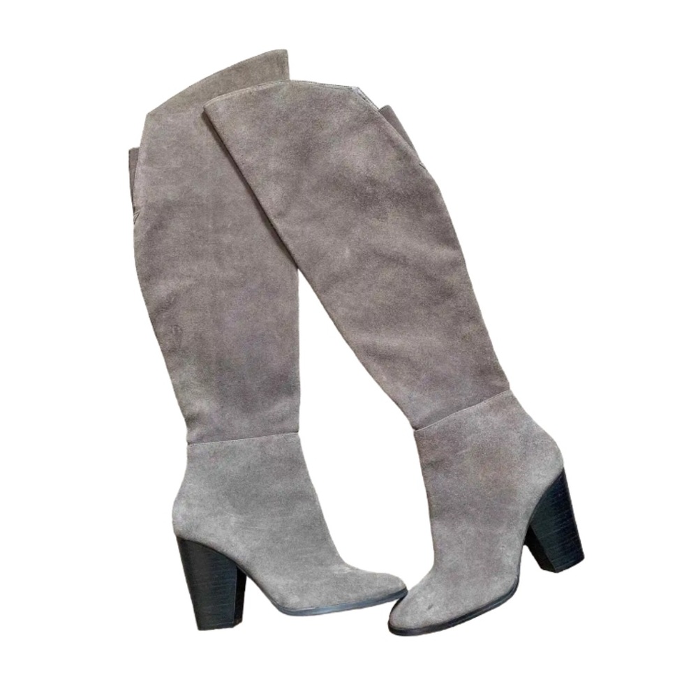 ✨ STEVE MADDEN Sleekkk Suede Leather Over-The-Knee Stack Heel Boots - S…